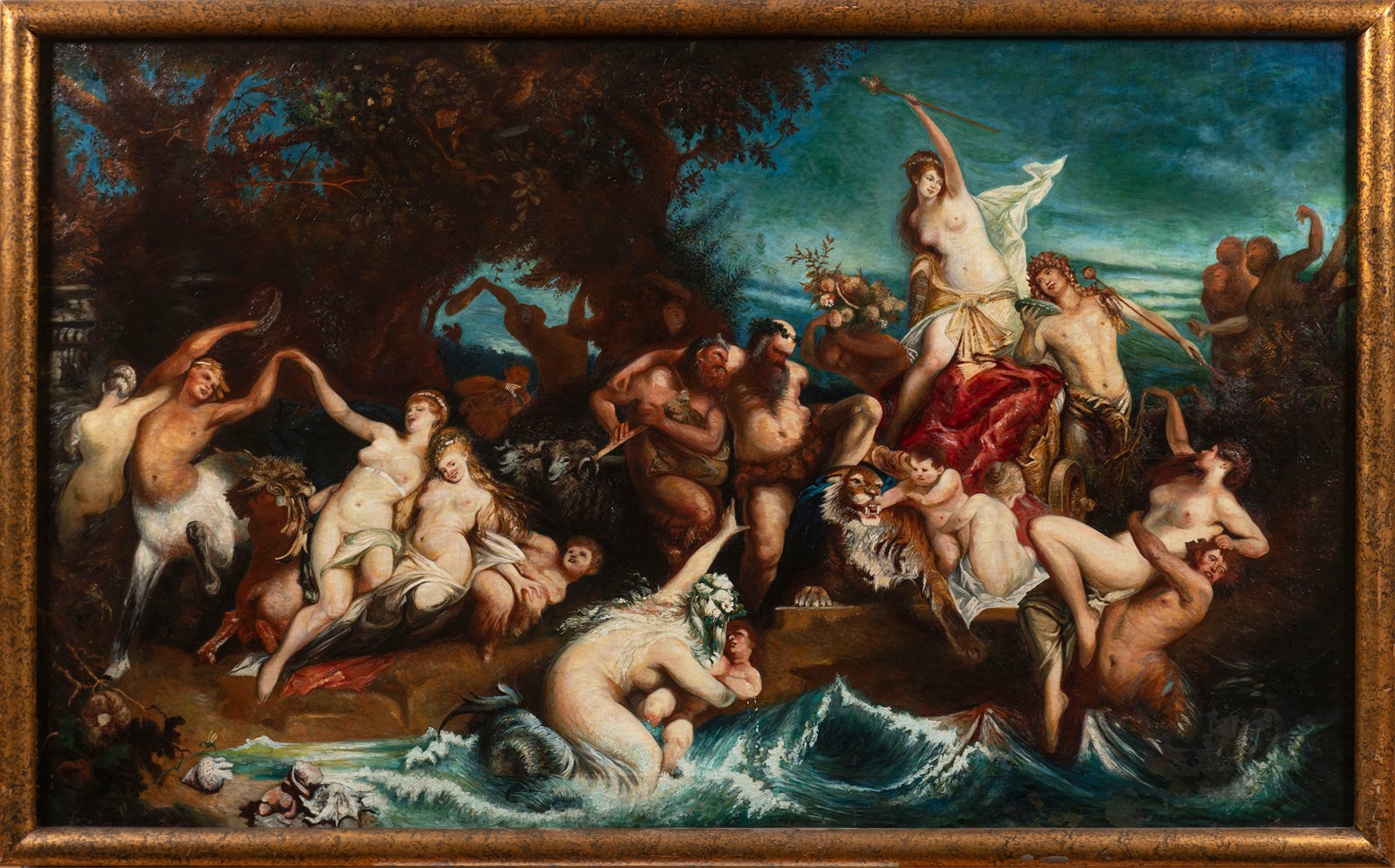 Hans Makart (Salzburg 1840 - 1884 Vienna) Circle 
"Bacchus and Ariadne
