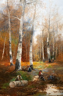 Georg Fischhof (1859 - 1914) Attributed
Pair of landscape paintings