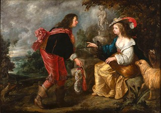 Erasmus Quellinus II (1607-1678) - attributed to
Shepherdess with Lute and Cavalier by a Well