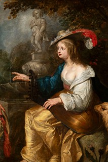 Erasmus Quellinus II (1607-1678) - attributed to
Shepherdess with Lute and Cavalier by a Well