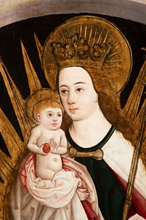 Swabia around 1520 
Madonna with the infant Jesus in a halo.