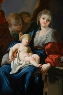 18/19 th century  Austrian Painter 
The Holy Family with the sleeping Christ Child