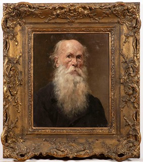 Gustáv Mallý (1879 - 1952) - Portrait of an old man with a beard