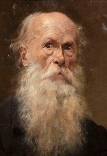 Gustáv Mallý (1879 - 1952) - Portrait of an old man with a beard