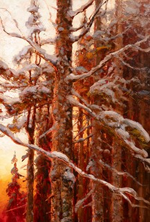 Julius Sergius von Klever (1850–1924)
Forest in winter at sunset