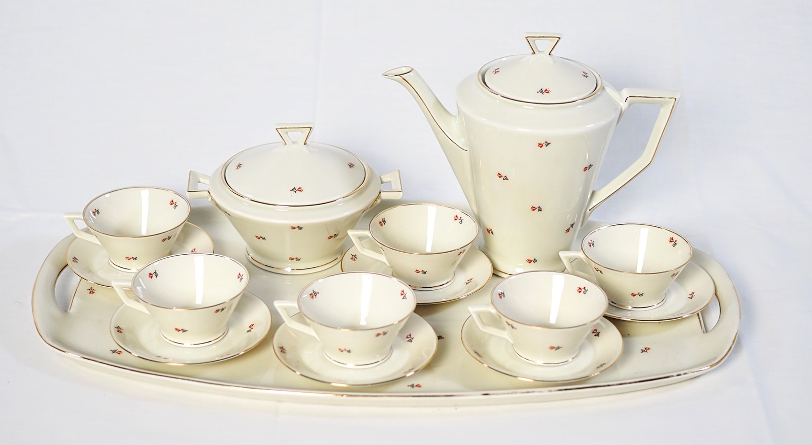Bohemia Royal Ivory - čajový servis Art deco.