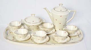 Bohemia Royal Ivory - čajový servis Art deco.