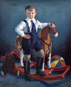 Jan Hála (1890 - 1959) - Chlapec s houpacím koníkem