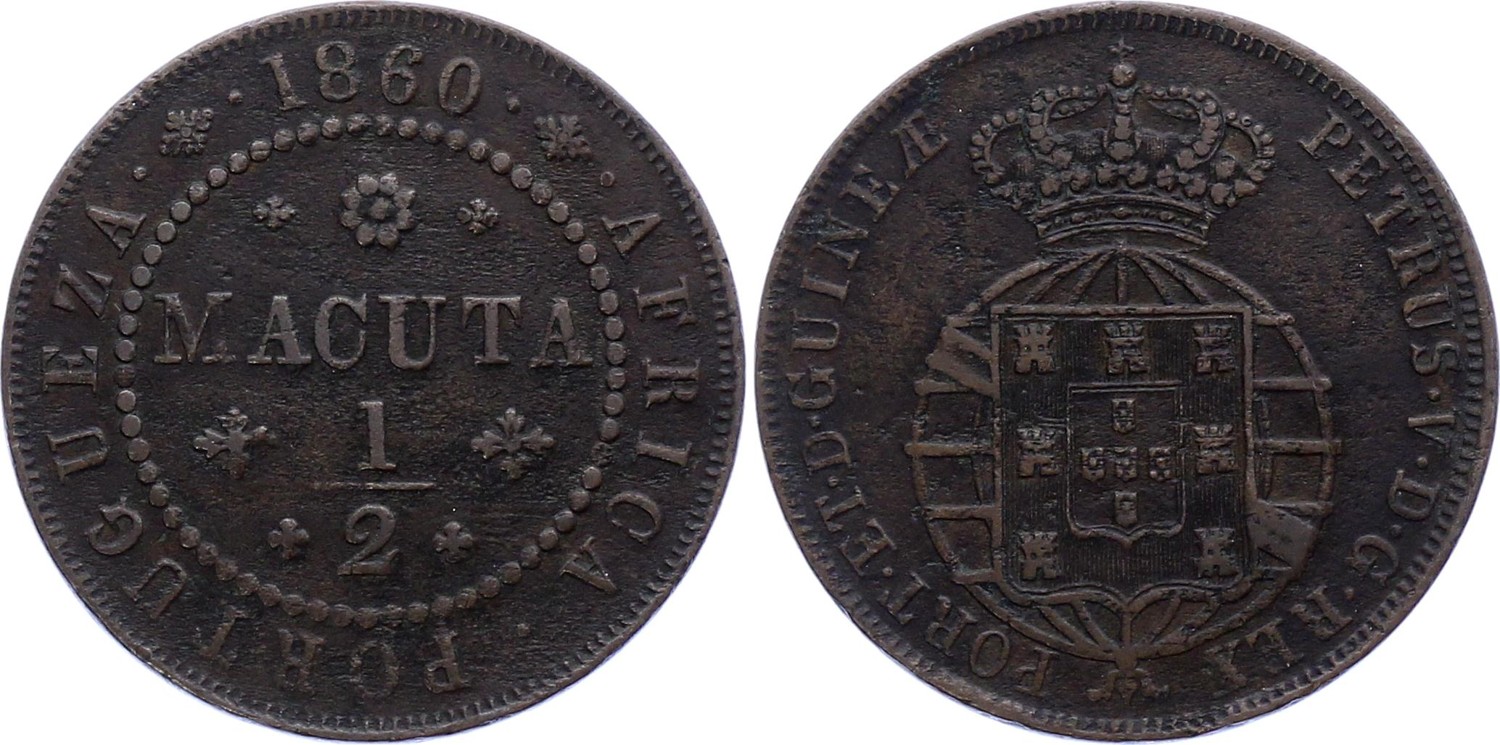 Angola 1/2 Macuta 1860