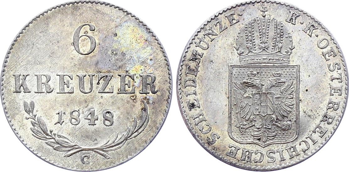 Austria 6 Kreuzer 1848 C
