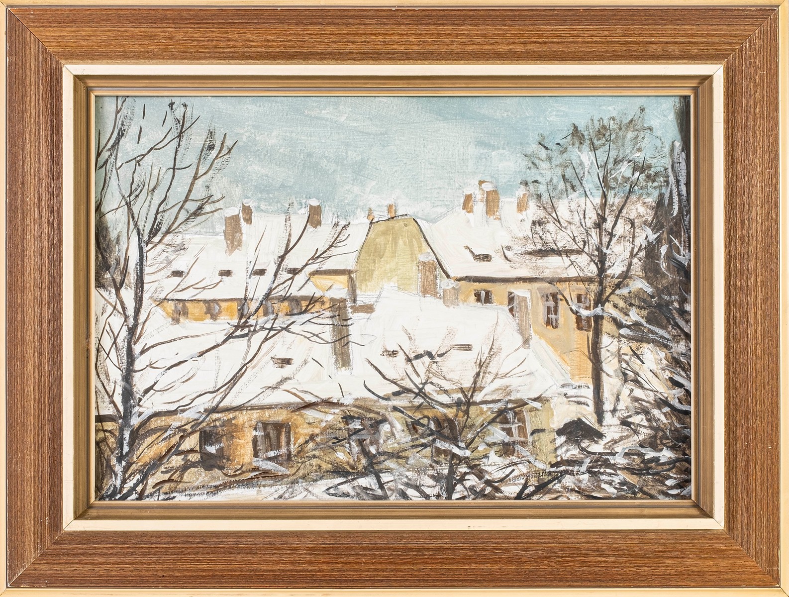 Milan Schiller (1914–2002) - Malostranské střechy v zimě