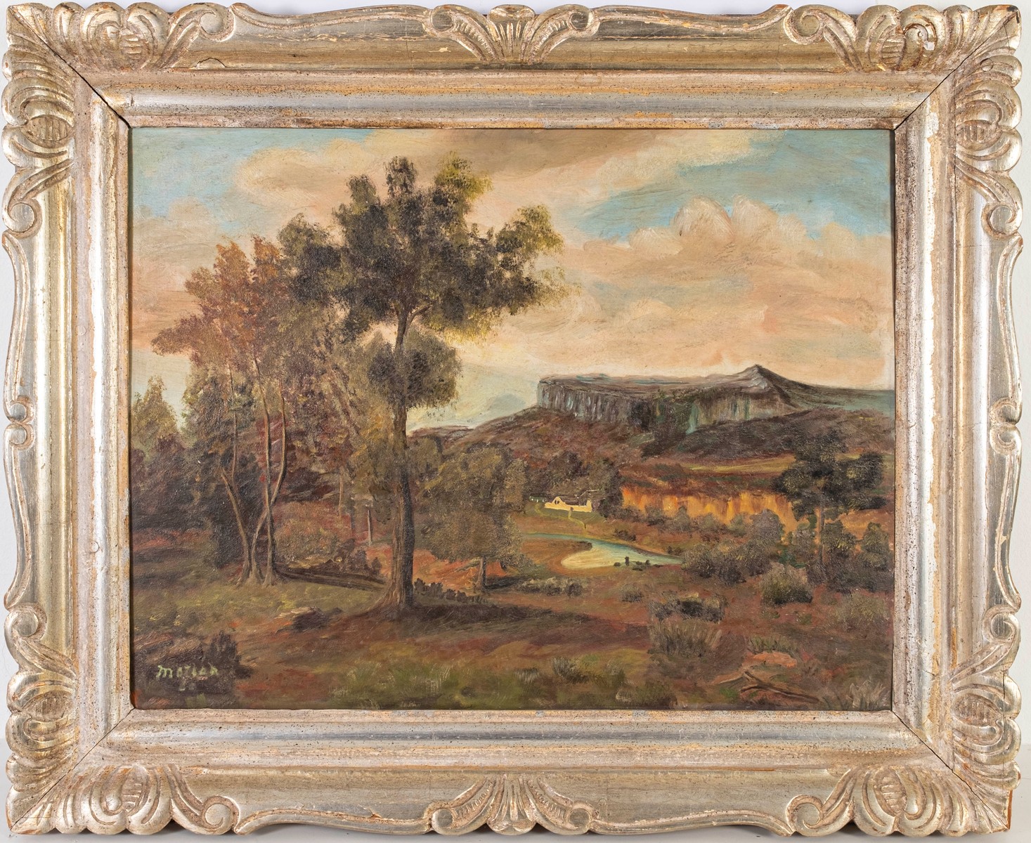 Oskar Matýsek (1885–?) - Zimní krajina s jezírkem