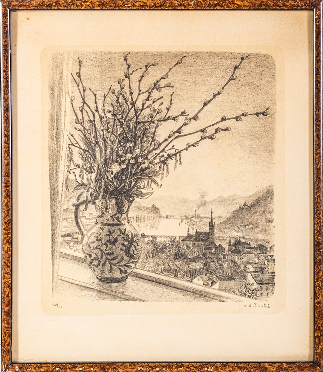 V. A. Šrůtek (1912–2006) - Pučící větvičky ve zdobeném džbánku