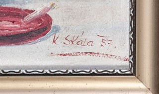 Karel Skála (1908–2001) - Zátiší s kyticí a cigaretou