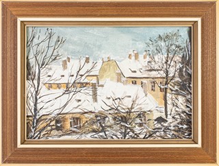 Milan Schiller (1914–2002) - Malostranské střechy v zimě