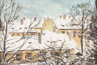 Milan Schiller (1914–2002) - Malostranské střechy v zimě