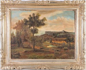 Oskar Matýsek (1885–?) - Zimní krajina s jezírkem