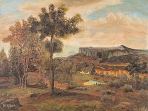 Oskar Matýsek (1885–?) - Zimní krajina s jezírkem