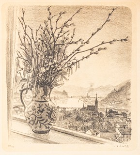V. A. Šrůtek (1912–2006) - Pučící větvičky ve zdobeném džbánku