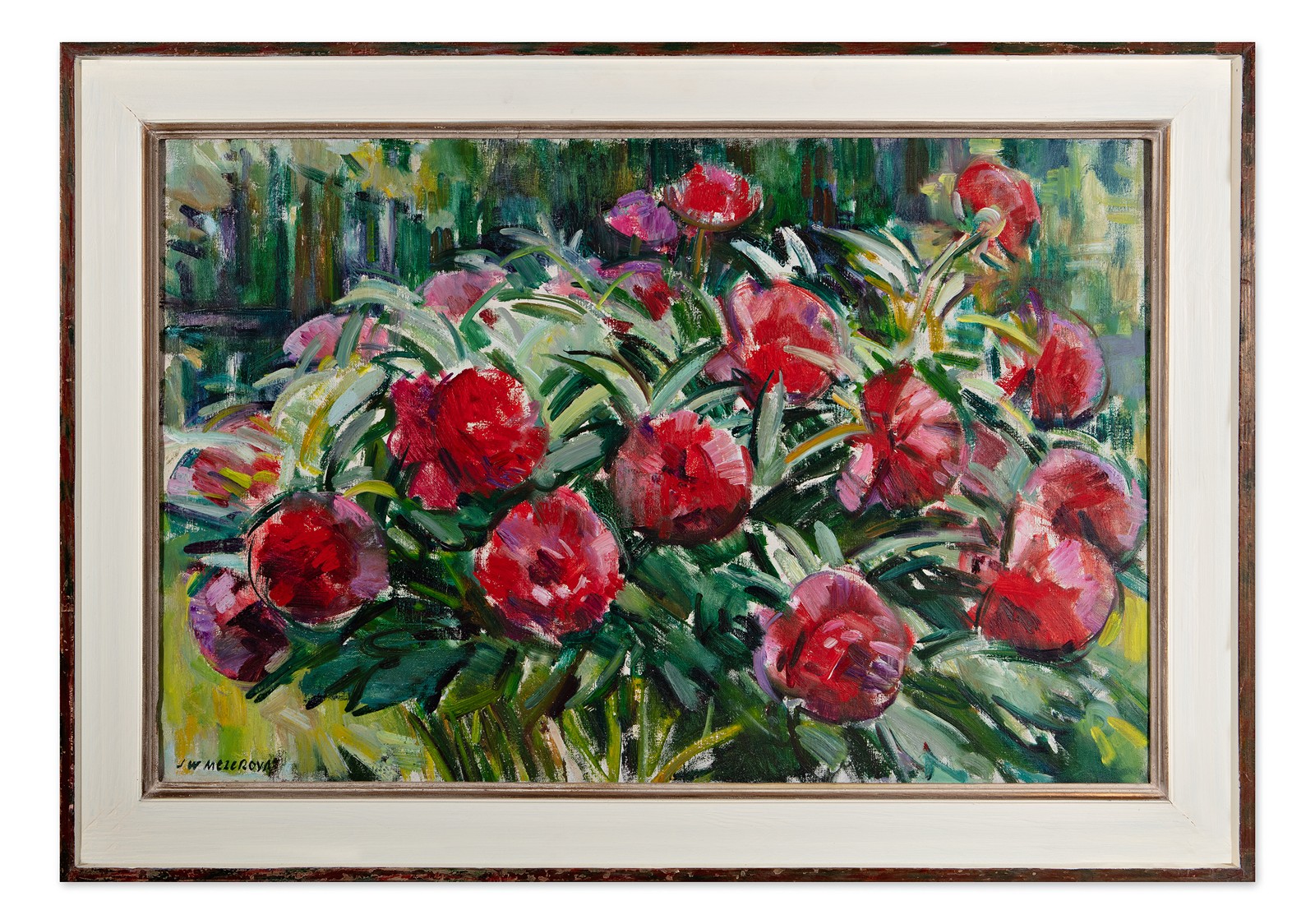 Julie Winterová Mezerová (1893 - 1980) - Červené pivoňky (VELKÝ FORMÁT)