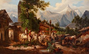 Antonín Zimmer (1819 - 1869) - U kašny