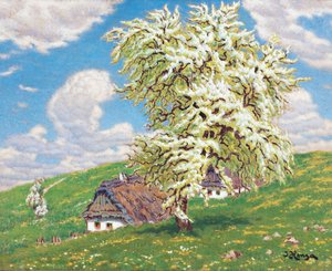 Jan Honsa (1876 - 1937) - Krajina s rozkvetlým stromem