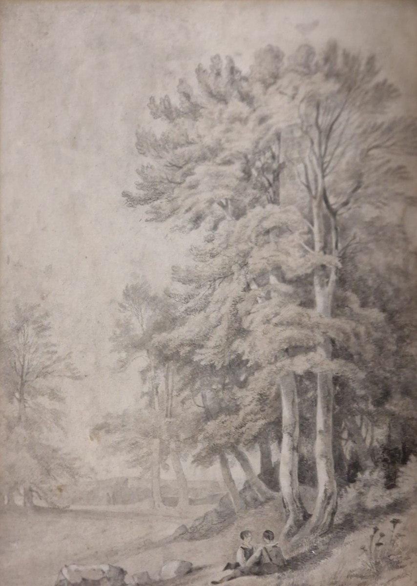 Nowopacký jan - Děti hrající si pod stromy