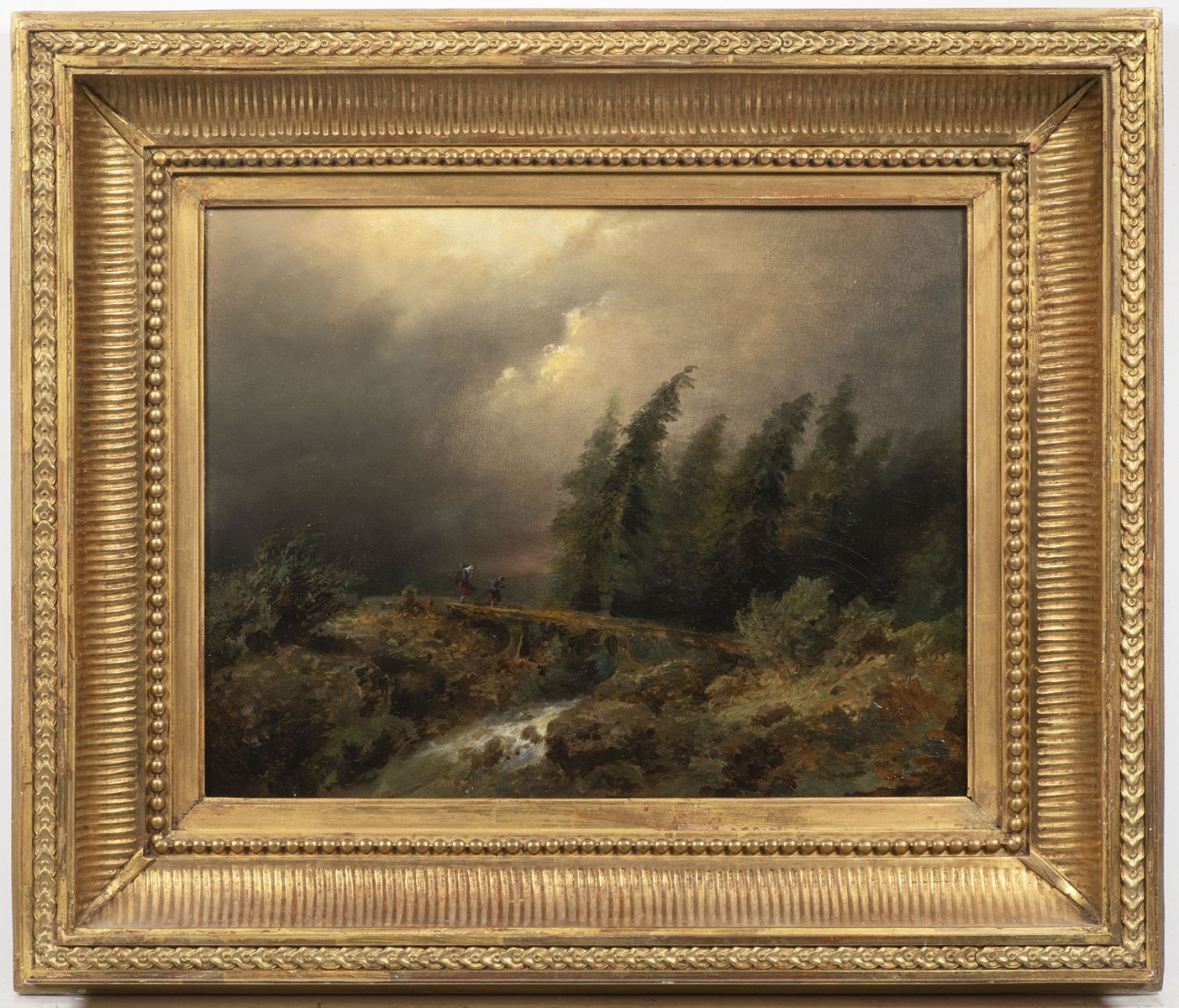 AUGUST BEDŘICH PIEPENHAGEN 1791 - 1868 - MĚSÍČNÍ KRAJINA S LÁVKOU