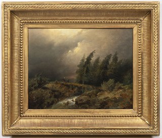 AUGUST BEDŘICH PIEPENHAGEN 1791 - 1868 - MĚSÍČNÍ KRAJINA S LÁVKOU