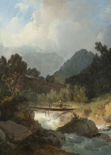 JOSEF NAVRÁTIL 1798 - 1865 - LÁVKA PŘES POTOK