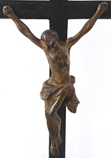 KRISTUS NA KŘÍŽI S LEBKOU - LITINA