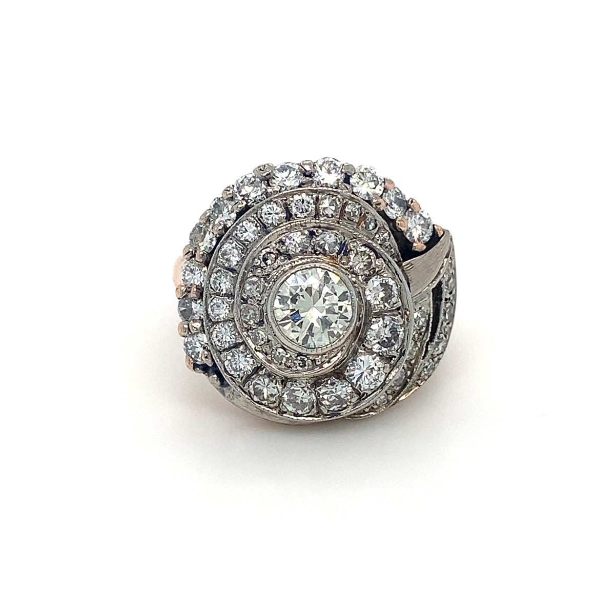 Prsten s diamanty | Art deco | Československo 1930 PRAHA | 3,35ct.