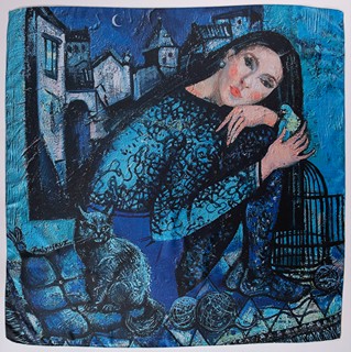 Delyafruz Bagirova (1987) - šátek s obrazem autorky