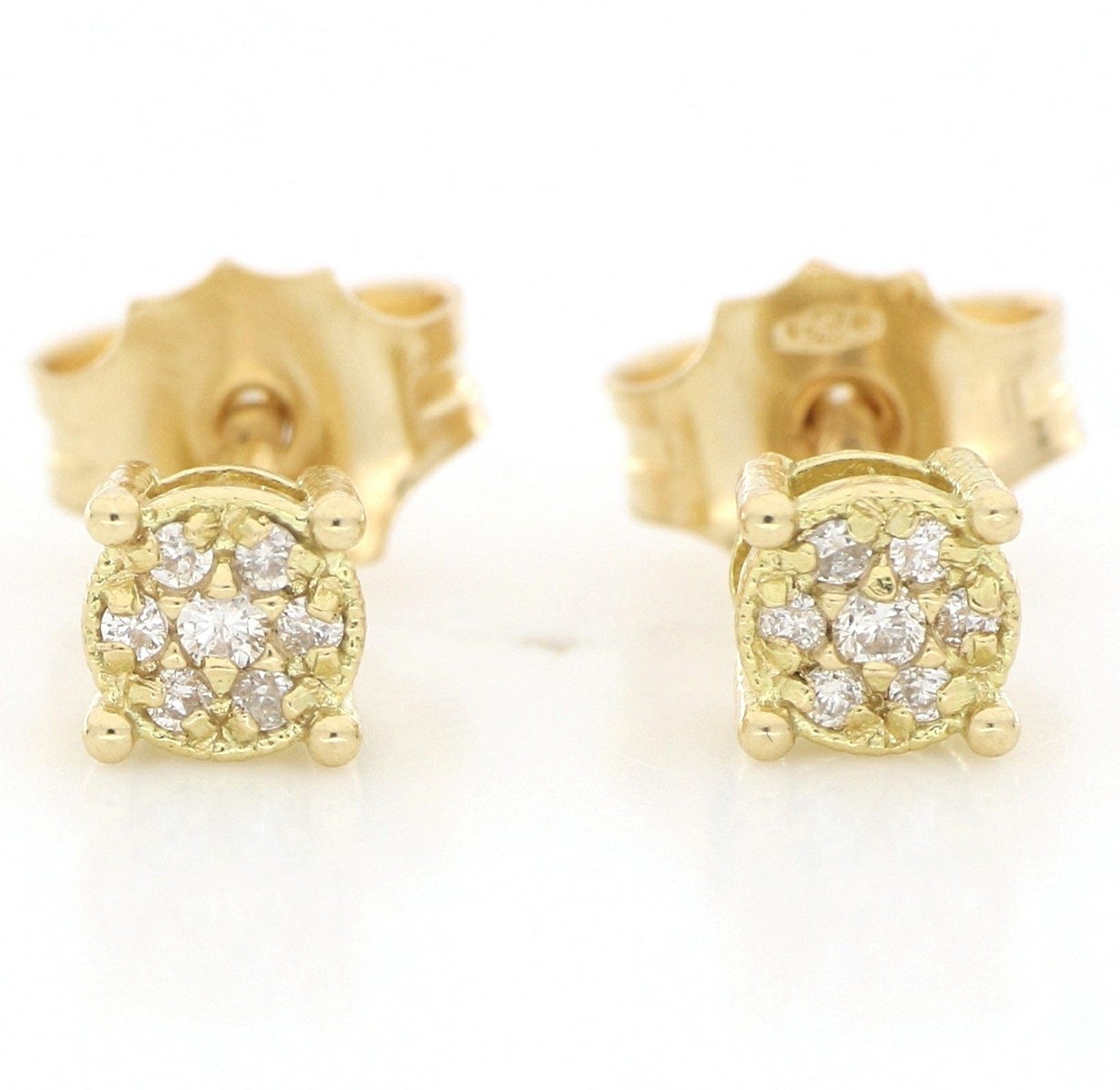 18 kt. Zlaté  Náušnice - 0,09 ct diamant