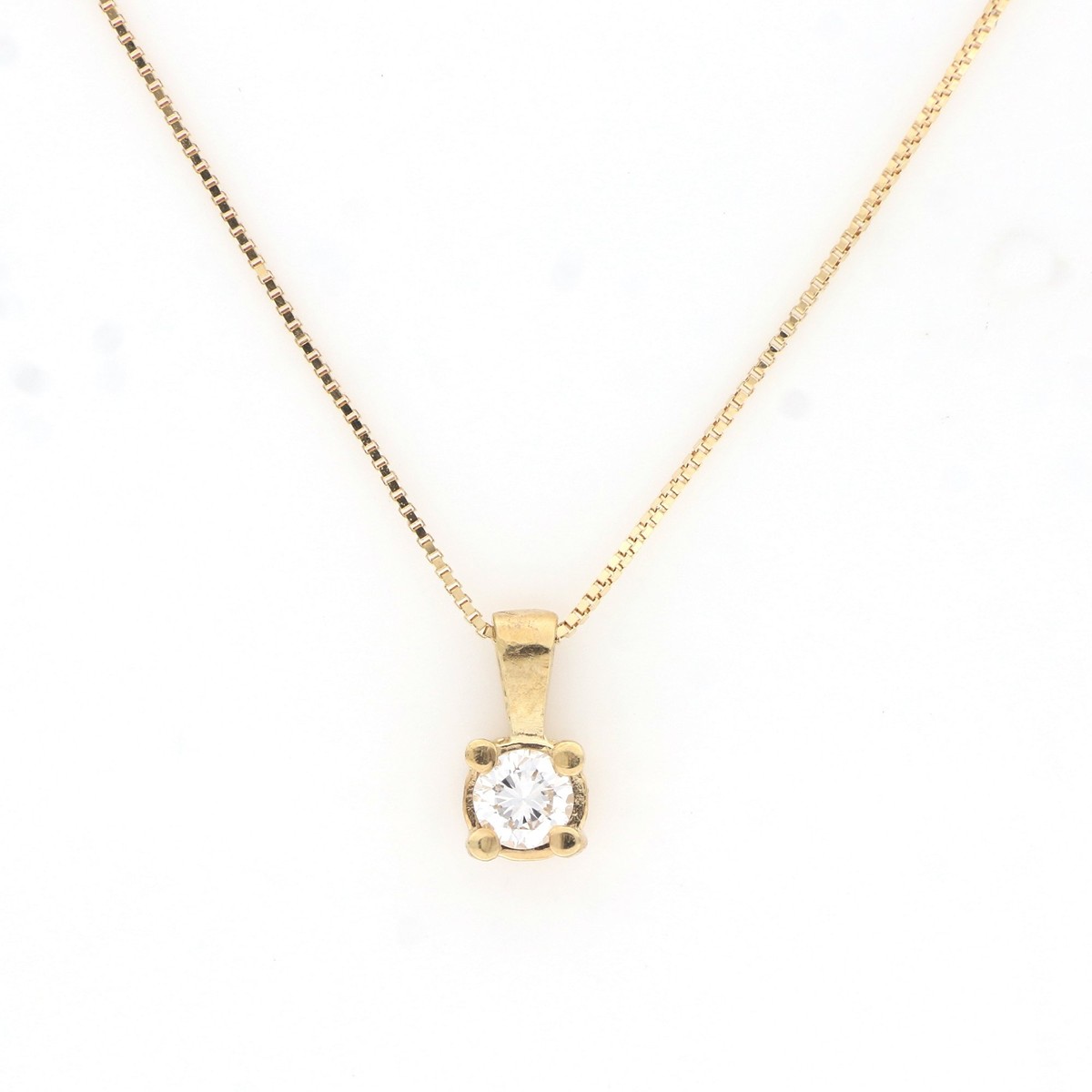 18 kt. Žluté zlato - Náhrdelník s přívěskem - 0,08 ct Diamant