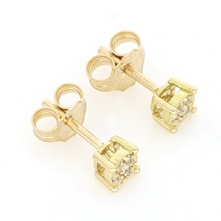 18 kt. Zlaté  Náušnice - 0,09 ct diamant