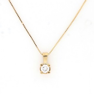18 kt. Žluté zlato - Náhrdelník s přívěskem - 0,08 ct Diamant