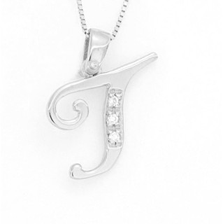 18 kt. Bílé zlato - Náhrdelník s přívěskem - 0,03 ct Diamant