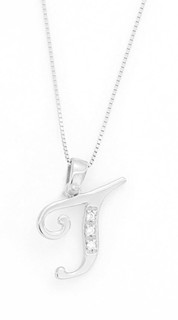 18 kt. Bílé zlato - Náhrdelník s přívěskem - 0,03 ct Diamant