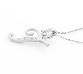 18 kt. Bílé zlato - Náhrdelník s přívěskem - 0,03 ct Diamant