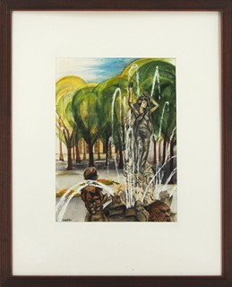 Ottilie Wirth - FONTÁNA I akvarel I 54 x 44 cm I rám