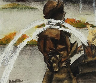 Ottilie Wirth - FONTÁNA I akvarel I 54 x 44 cm I rám