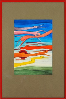 Ottilie Wirth - SNĚNÍI akvarel I 61 x 41 cm I rám
