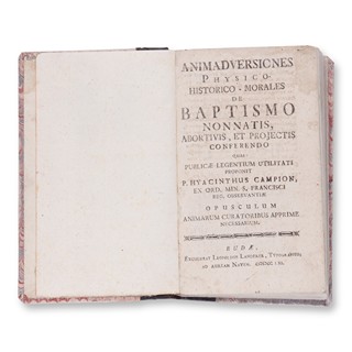 CAMPION, Hyacinth (1725-1767): Animadversiones physico-historico-morales