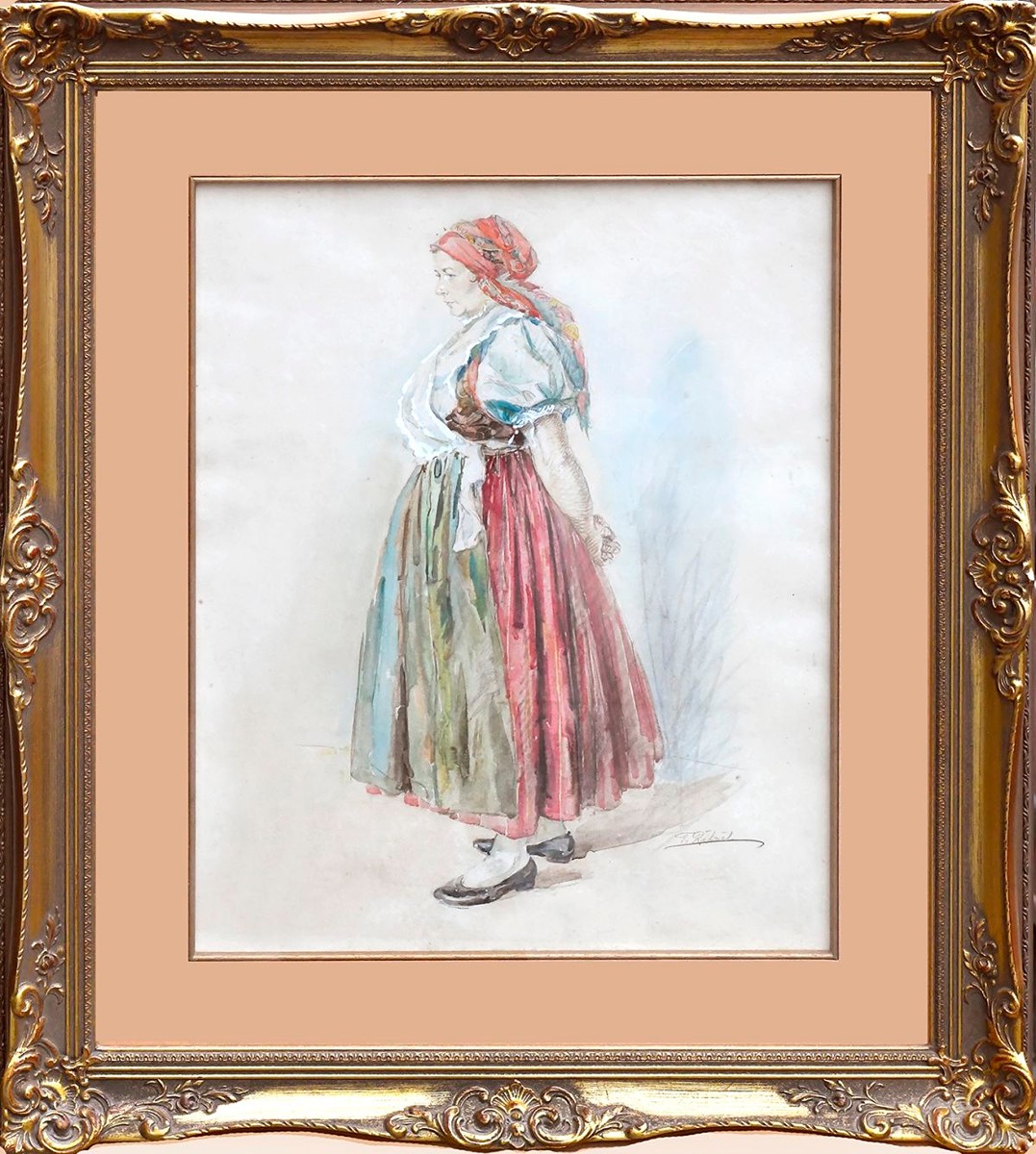 Řehořek František (1890-1982) - Žena s červeným šátkem