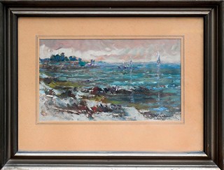 Myslivec František (1890-1965) - Mořská scenérie s plachetnicemi