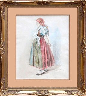 Řehořek František (1890-1982) - Žena s červeným šátkem