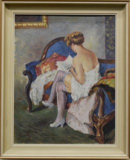 JANOVSKÝ Jan Karel (1869-1931) - V dívčím budoáru