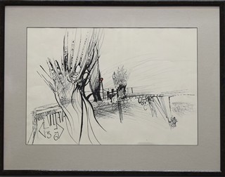 PLOCEK Vilém (1905-2001) - Vrba na hranici rybářského revíru