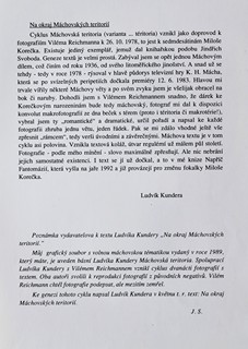 REICHMANN Vilém (1908-1991) (Ludvík Kundera) - Máchovská teritoria